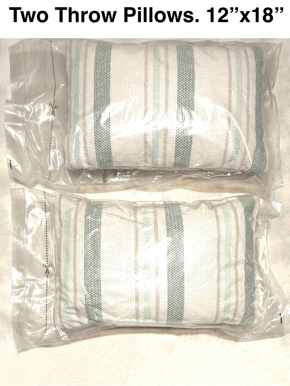 Striped Throw Pillow Pair Textured Yarn Dyed Home Decor